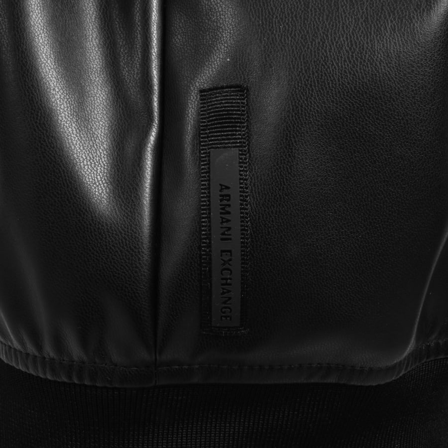 Armani Exchange Faux Leather Jacket Black | Mainline
